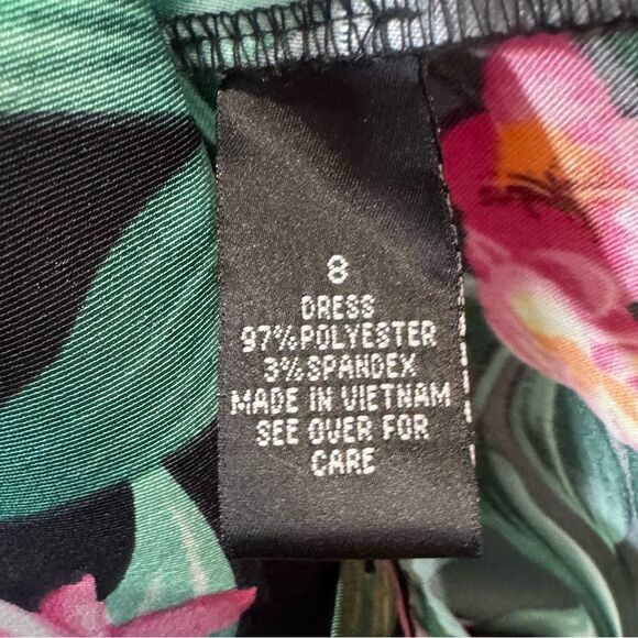 AB Studio beautiful tropical print sheath dress with pockets size 8 - Picture 6 of 7